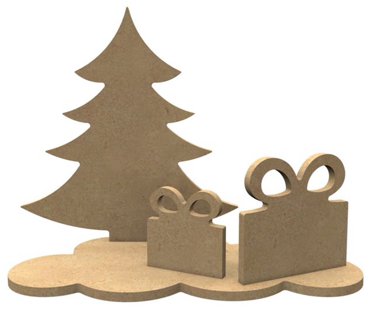 Gomille MDF figuren kerstboom knutselset 24x19 cm decoratie.