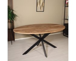 Eettafel ovaal 160cm Rato lichtbruin ovale tafel MDF eetkamertafel