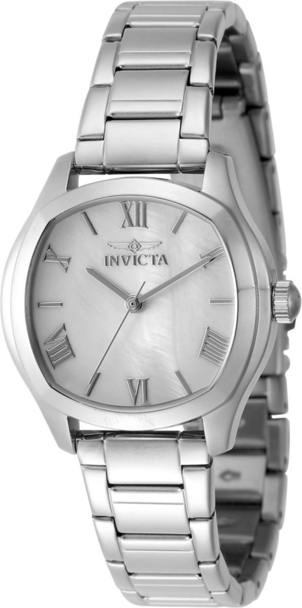 Invicta Wildflower 48234 Dames Horloge - Waterdicht - Analoog - Quartz Uurwerk - Roestvrij Staal met witte Wijzerplaat - 32mm