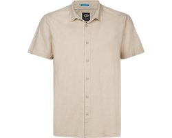 Petrol Industries - Heren Plus size effen linnen overhemd Mahiway - Bruin - Maat 5XL