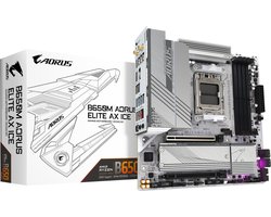 Gigabyte B650M A Elite AX ICE - Moederbord - AMD B650 - DDR5 - mATX - WiFi/BT