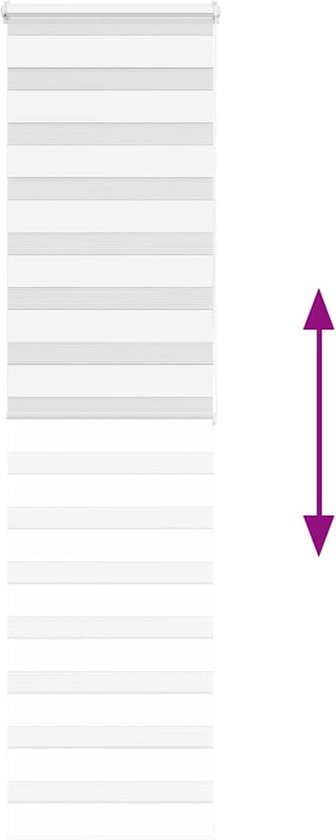 vidaXL - Store enrouleur Zebra - 55x200 - cm - largeur du tissu - 50,9 - cm - polyester - blanc