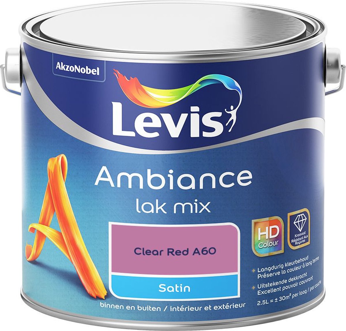 Levis - Ambiance Lak Satin Mix - Clear Red A60 - Mengverf - 2,5 L