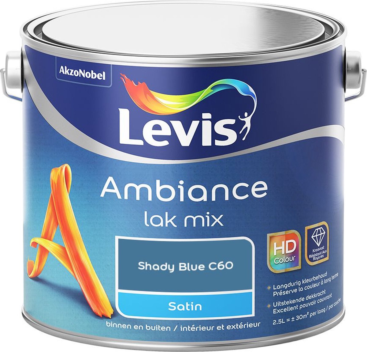Levis - Ambiance Lak Satin Mix - Shady Blue C60 - Mengverf - 2,5 L