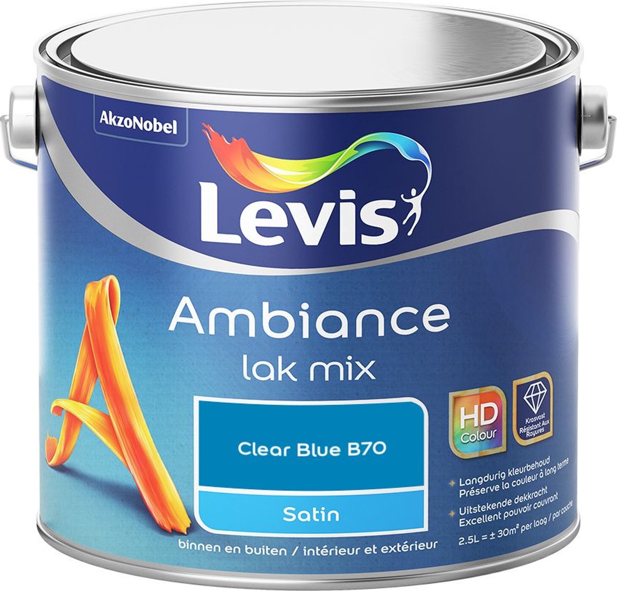 Levis - Ambiance Lak Satin Mix - Clear Blue B70 - Mengverf - 2,5 L