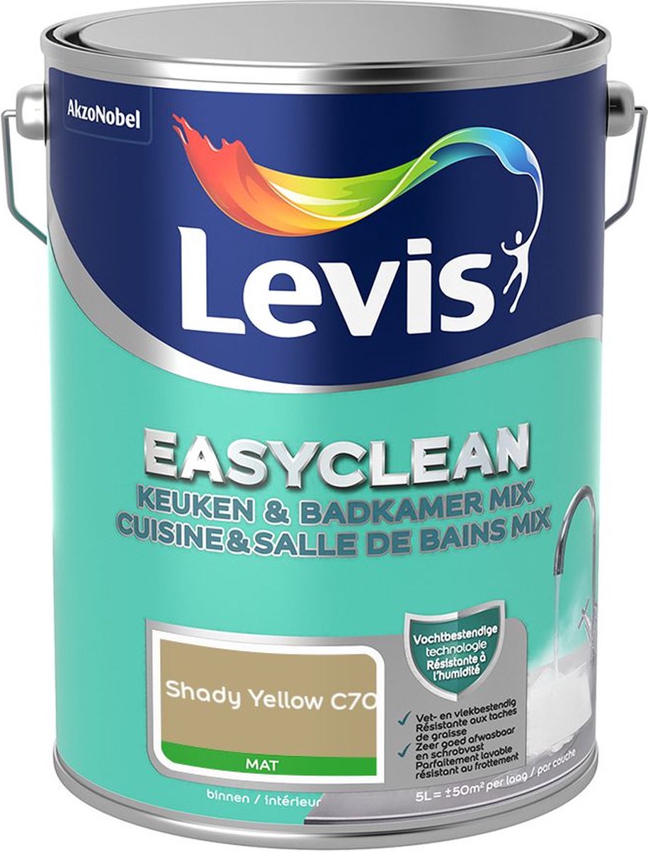 Levis - Easyclean Keuken & Badkamer Mix - Shady Yellow C70 - Mengverf - 5 L