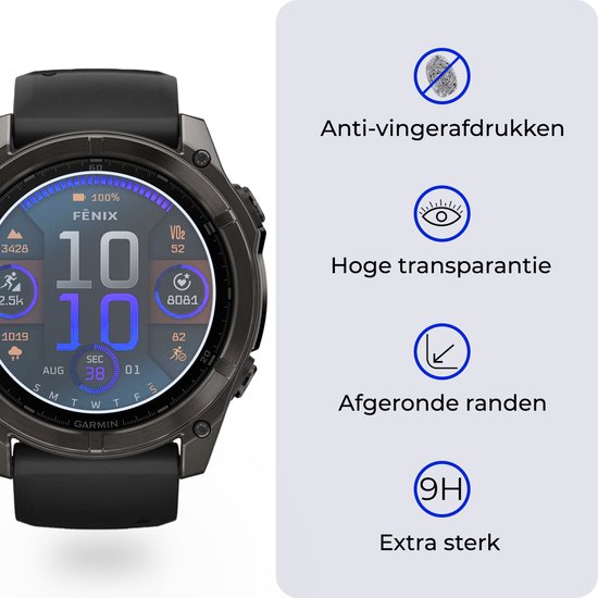 Screenprotector met anti-vingerafdrukken, hoge transparantie en afgeronde randen. Extra sterk.