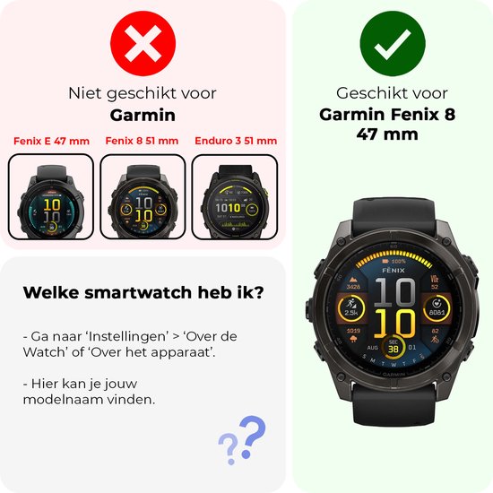Screenprotector geschikt voor Garmin Fenix 8 47 mm.