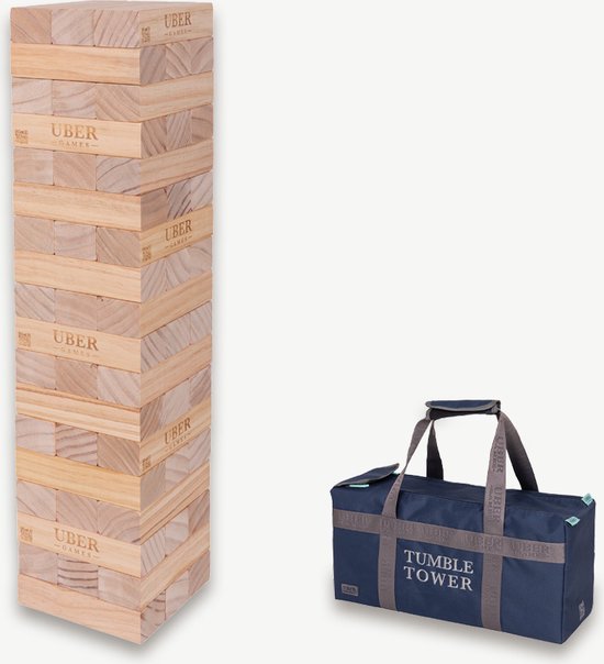 Stapeltoren spel - Tactisch spel - Midi - 5 KG - tot 90 cm hoog - ECO hout Topkwaliteit - Designed in England - In Stevige Draagtas