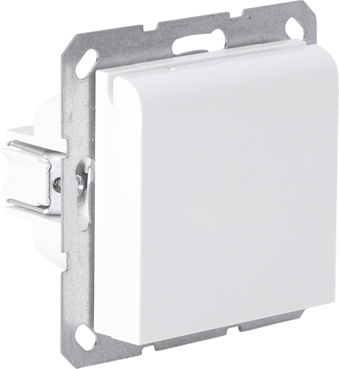 Q-Link S-Line contactdoos 1-voudig - randaarde - met klep - zwart
