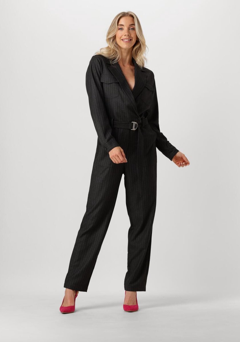 AAIKO Jessie Pinstripe Vis 548 Jumpsuits Dames - Zwart - Maat M