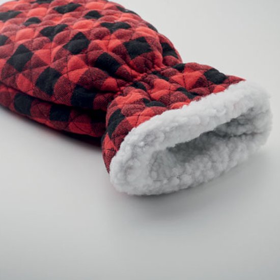 Grattoir à glace voiture - Essuie-glace - Grattoir à vitre - Accessoires de voiture - Grattoir à glace avec gant - À carreaux - Rouge/noir