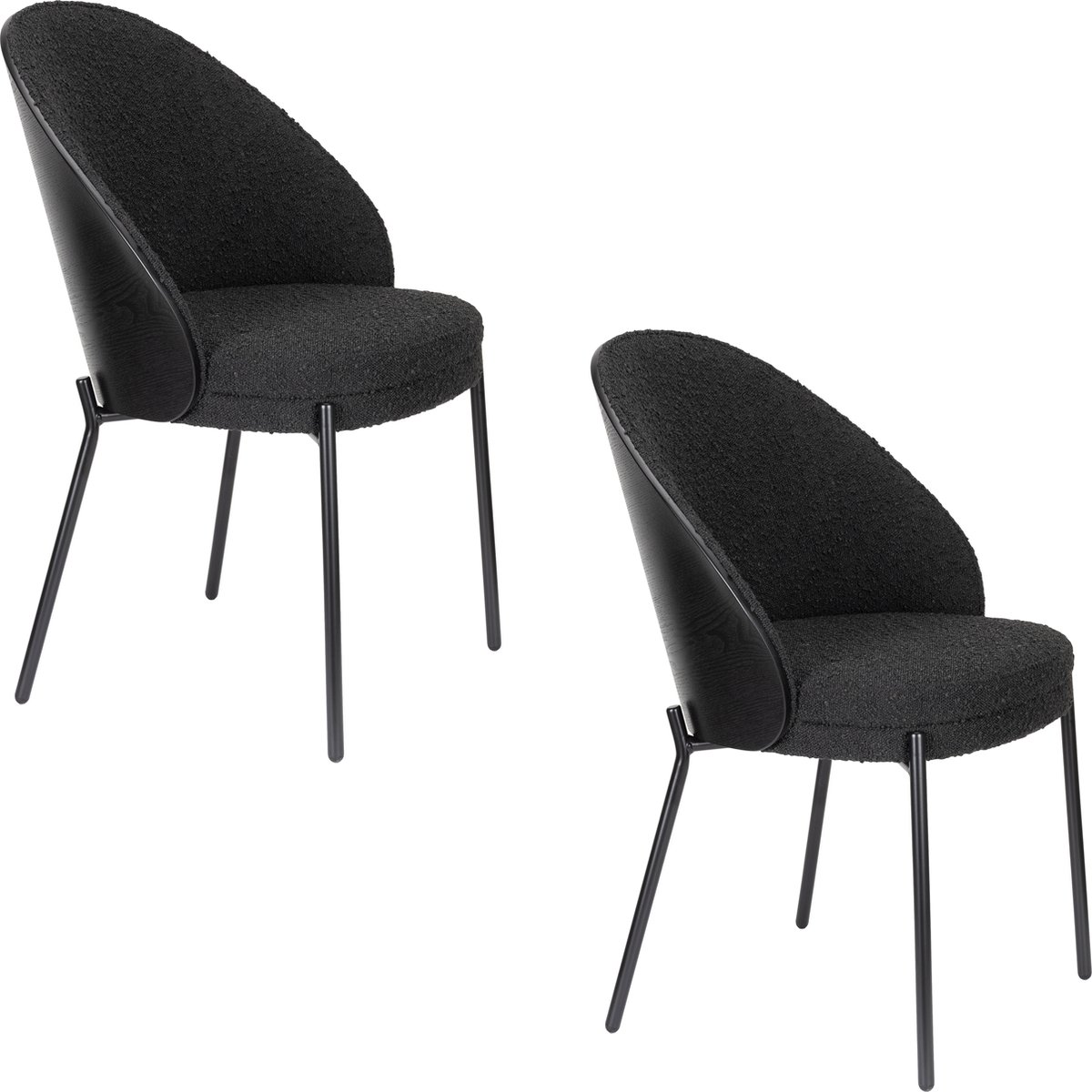 Dutchbone Rodin Eetkamerstoelen Zwart - Set van 2 Beige