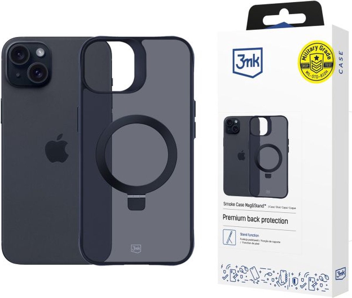 Apple Iphone 15 - 3Mk Smoke Case Mag&Stand