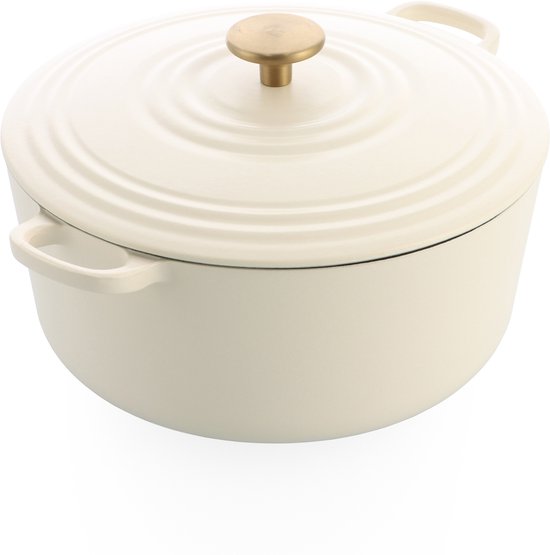 BK Bourgogne braadpan 28cm/6.7L Cream White - gietijzer - inductie