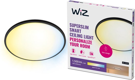 WiZ Connected WiZ Plafondlamp SuperSlim - alle tinten wit licht - zwart