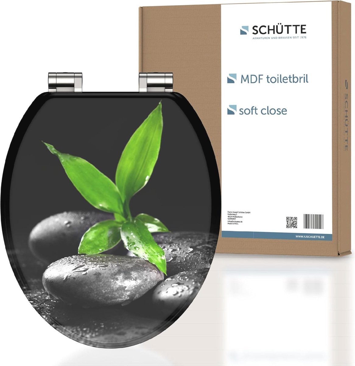 Houten Toiletbril met Softclose en Motief | WC-bril met Duurzaam MDF | Ondersteunt tot 175 kg