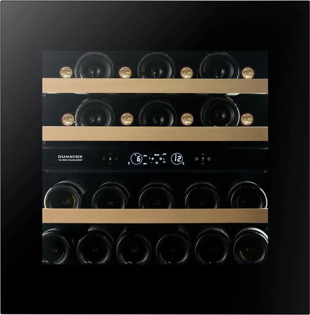 Dunavox Horizon-25.TO Wijnkoelkast DVH-25.65DMB.TO 2 Zones Mat Zwart Mat Zwart