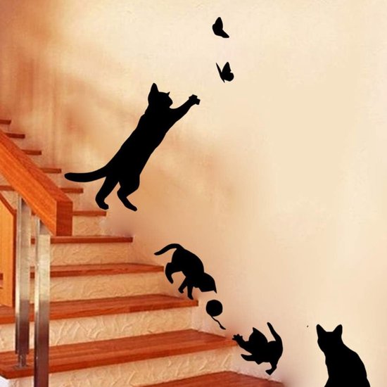 Nieuwe drie grappige katten woonkamer slaapkamer kinderkamer muursticker decoratief schilderen kopen vanaf een prijs van 0.27