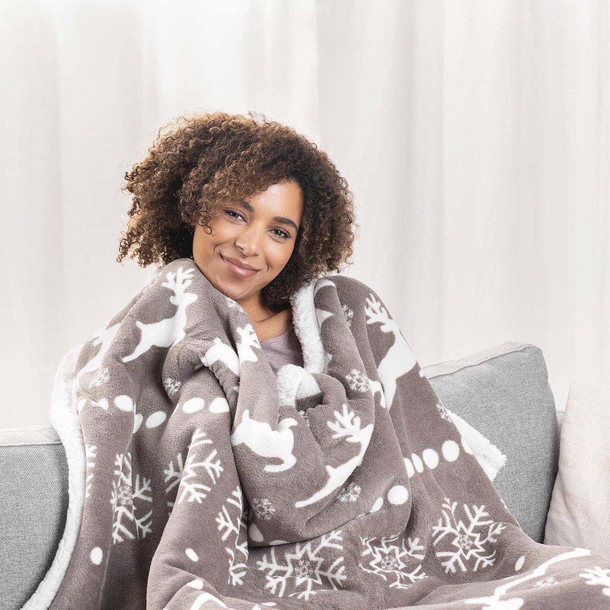 XXL warme fleece deken - Knuffeldeken 180 x 220 cm - Wasbaar en fluweelzacht voor op de bank — cadeau in Wonen & Interieur - foto 4