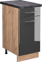 Vicco Fame- Line Cuisine Meuble bas de cuisine – 40 cm, WB Anthracite Anthracite Haute Brillance, WB Anthracite