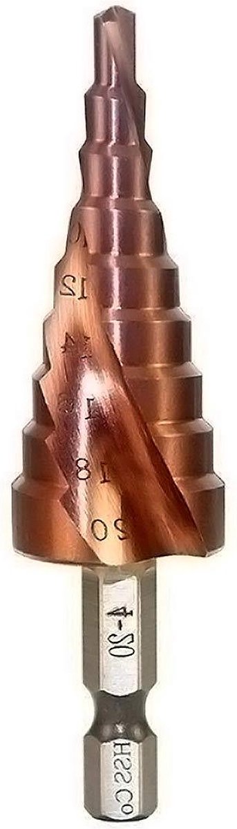 Dailygoods - Step Drill Bit - M35 - Perfect voor veelzijdig gebruik - 4-20mm - Cobalt boor - Ideaal voor hout en metaal - 2 fluiten