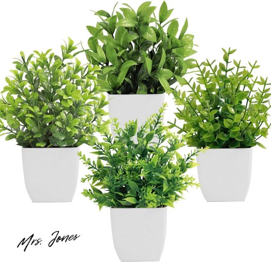 HOMCOM Set Van 2 Kunstmatige Buxusbomen In Pot Met Kunstmos UV Bestendig Groen O28x60h Cm Onderhoudsvrij En Zeer Realistisch Aosomnl