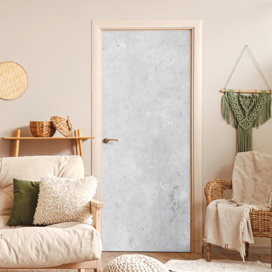 Deurposter 95x215 cm - Deursticker Verwering - Beton - Structuren - Vintage - Industrieel - Grijs - Meubelfolie zelfklevend - Deurfolie woonkamer - Interieurfolie fotobehang - Deur plakfolie - Deurstickers - Deurbehang sticker - Kamer decoratie