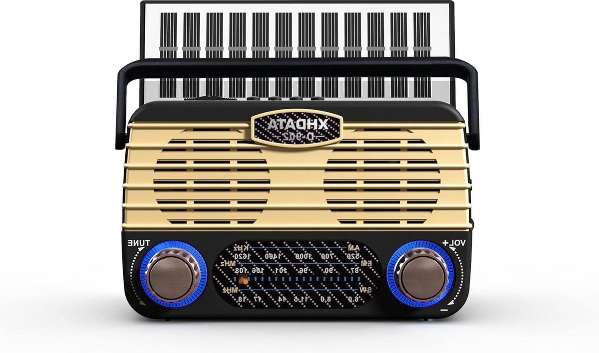 Draagbare Vintage Radio - FM/AM/SW - Draagbaar & Oplaadbaar - 1 stuk - Zwart