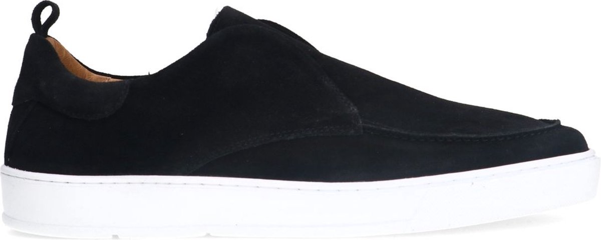 Manfield - Heren - Zwarte suède loafers - Maat 45