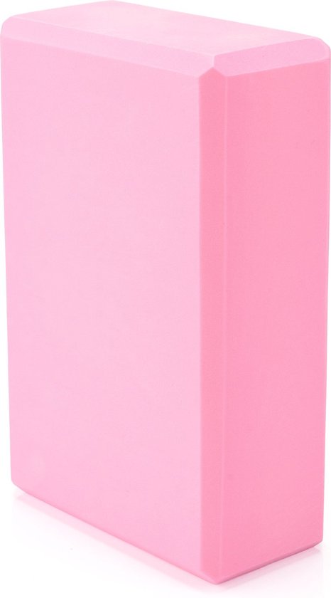 Roze Queenfit yogablok van schuim, profielweergave.
