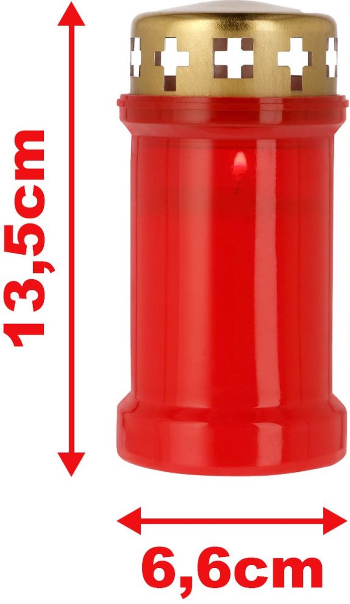 Led kaars - Grafkaars - Herdenkingskaars - Batterij - Rood - Set van 2 | Best Deals Online BV