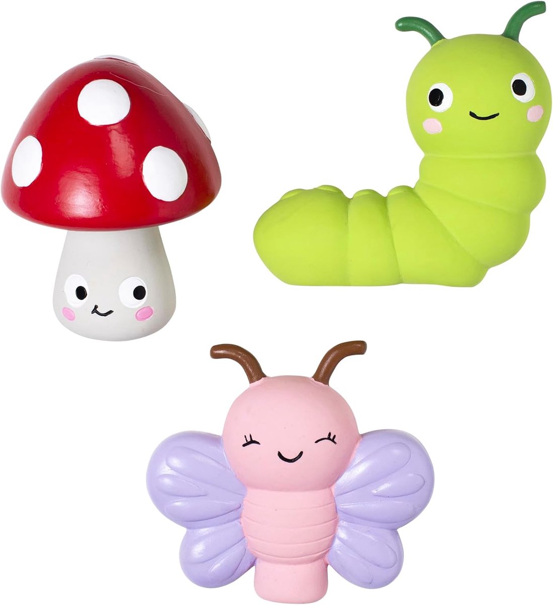 Fringe Studio Squeak Boutique Keeping It Natural - Mini Hondenspeelgoed Set - Natuurlatex - Met Piep - 3-Pack voor Kleine Honden