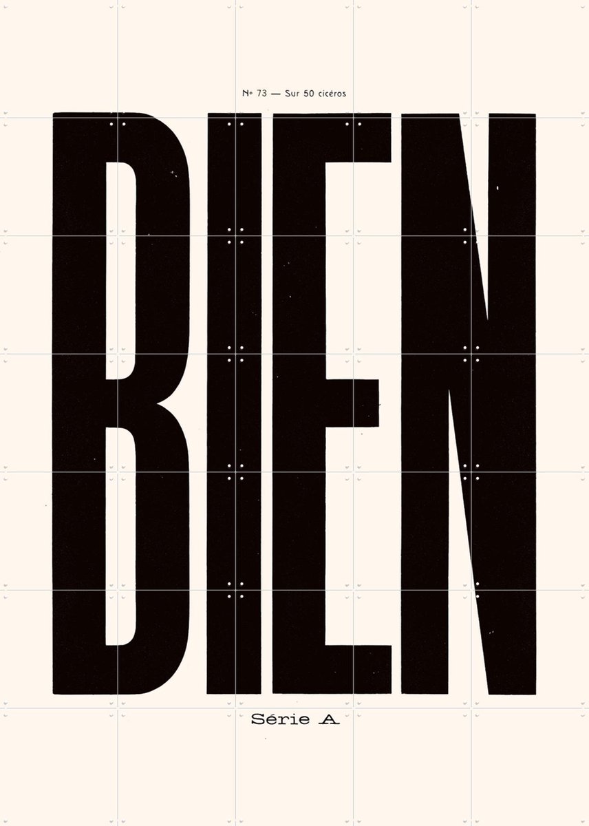 IXXI Bien, Aster Edition - 100 x 140 cm - Gratis ophangtool - Grote wanddecoratie en posters - Minimalisme, Grafisch Ontwerp, Typografie, Typografie