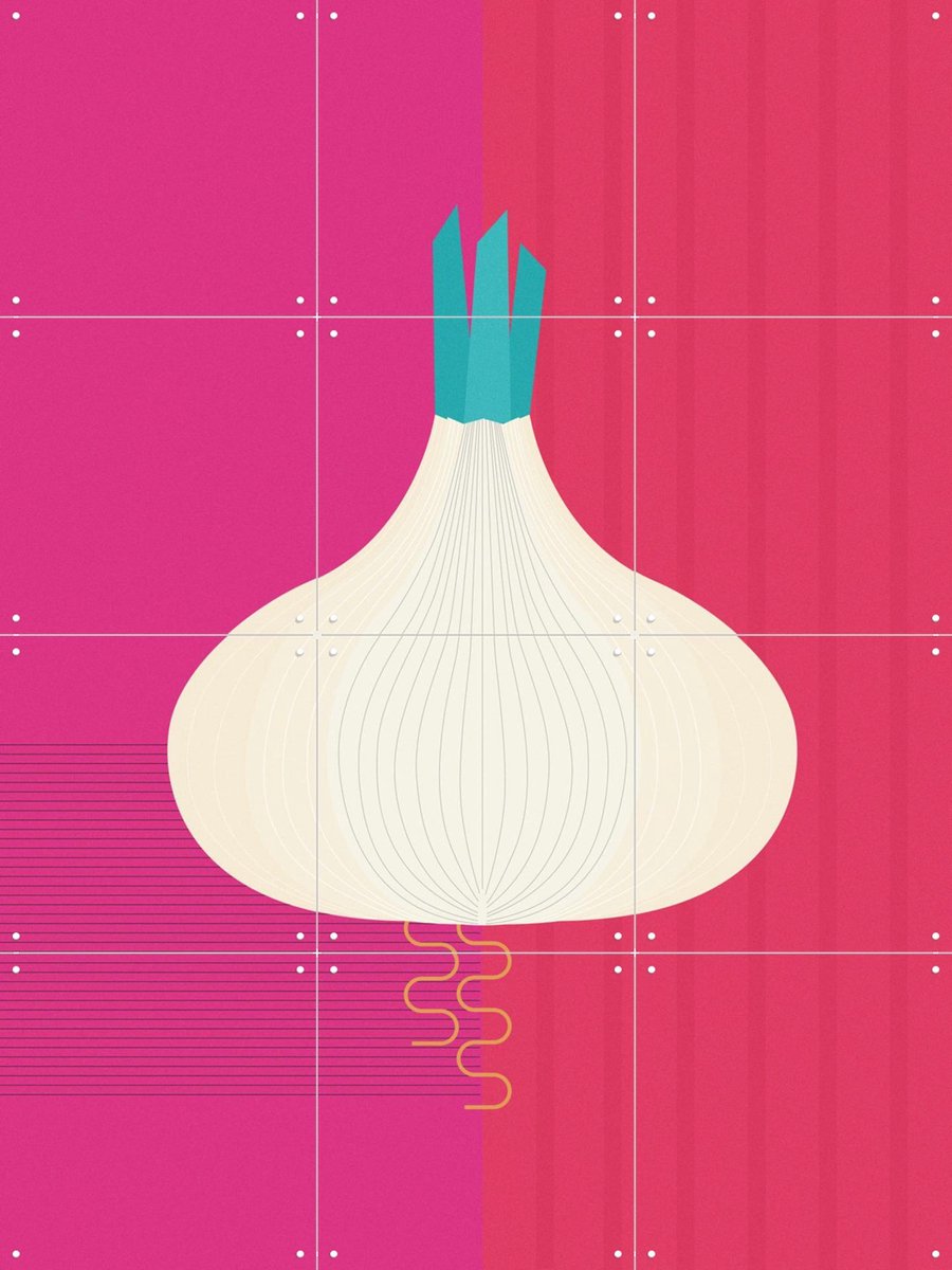 IXXI Garlic, Jetske Kox - 60 x 80 cm - Gratis ophangtool - Grote wanddecoratie en posters - Illustraties, Digitale Kunst, Minimalisme, Kleurrijk