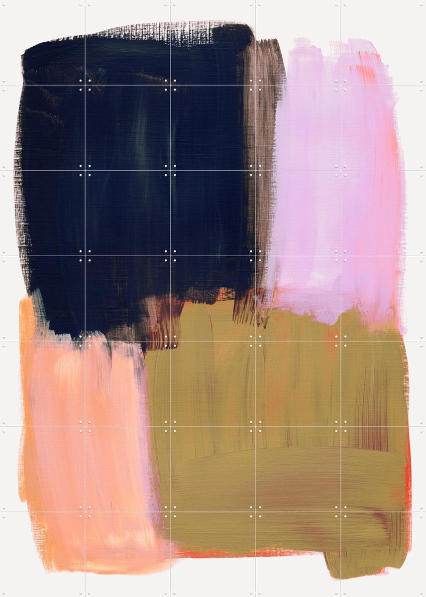 IXXI Abstract Brush Strokes 134, Mareike Böhmer - 100 x 140 cm - Gratis ophangtool - Grote wanddecoratie en posters - Kwaststreken, Kleurrijk