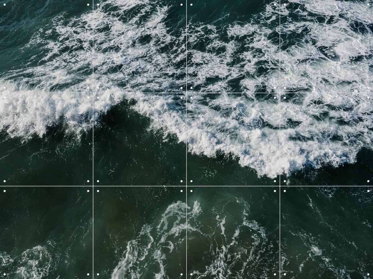 IXXI Water Waves, Photolovers - 80 x 60 cm - Gratis ophangtool - Grote wanddecoratie en posters - Abstract, Realisme, Fotografie, Minimalisme