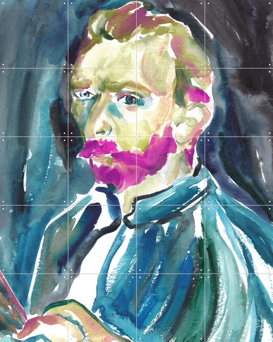 IXXI Self Portrait, Victoria Verbaan & Van Gogh 21st Century - 80 x 100 cm - Gratis ophangtool - Grote wanddecoratie en posters - Kleurrijk, Abstract
