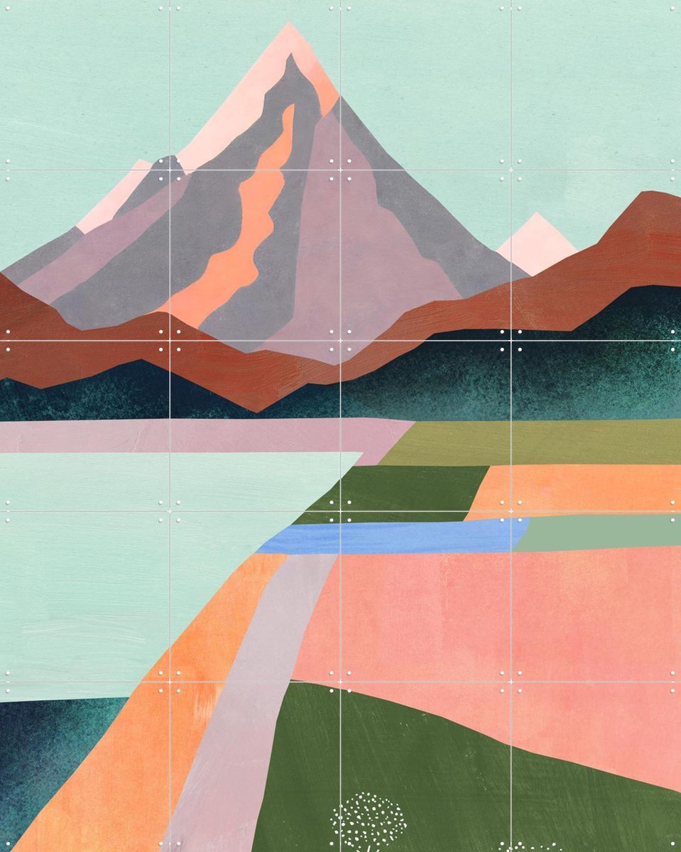 IXXI First Blossom, Henry Rivers - 80 x 100 cm - Gratis ophangtool - Grote wanddecoratie en posters - Geometrische Kunst, Illustraties, Woonkamer