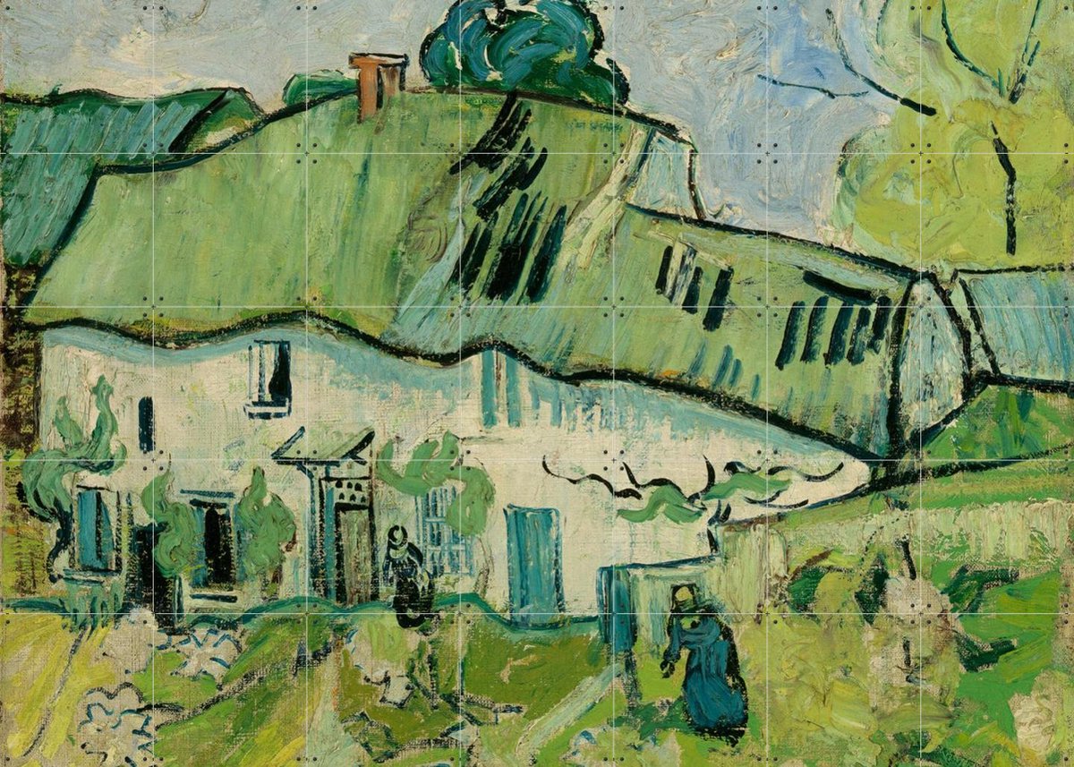 IXXI Boerderij (1890), Vincent van Gogh (1853 - 1890) & Van Gogh Museum - 140 x 100 cm - Gratis ophangtool - Grote wanddecoratie en posters -