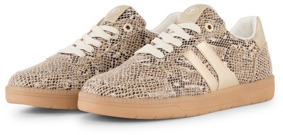 Tom Tailor - Sneakers met dierenprint - Maat 38 - beige multi
