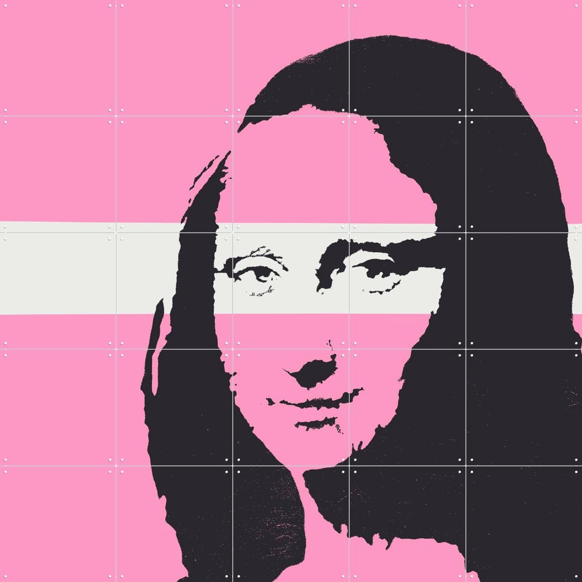 IXXI Mona Lisa, Banksy - 100 x 100 cm - Gratis ophangtool - Grote wanddecoratie en posters - Pop art, Kleurrijk, Street art, Grafisch Ontwerp