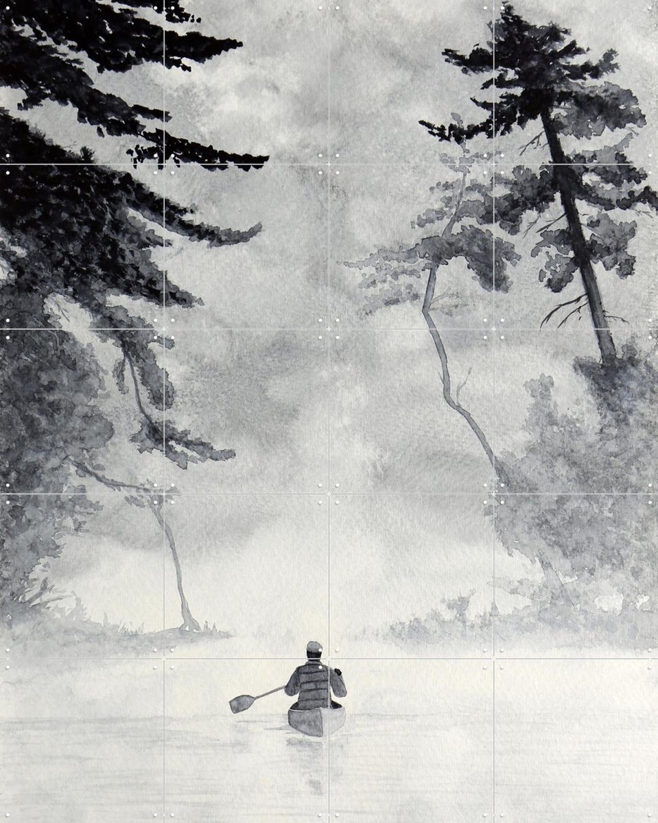 IXXI Towards the adventure, Natalie Bruns - 80 x 100 cm - Gratis ophangtool - Grote wanddecoratie en posters - Aquarel, Slaapkamer, Mancave