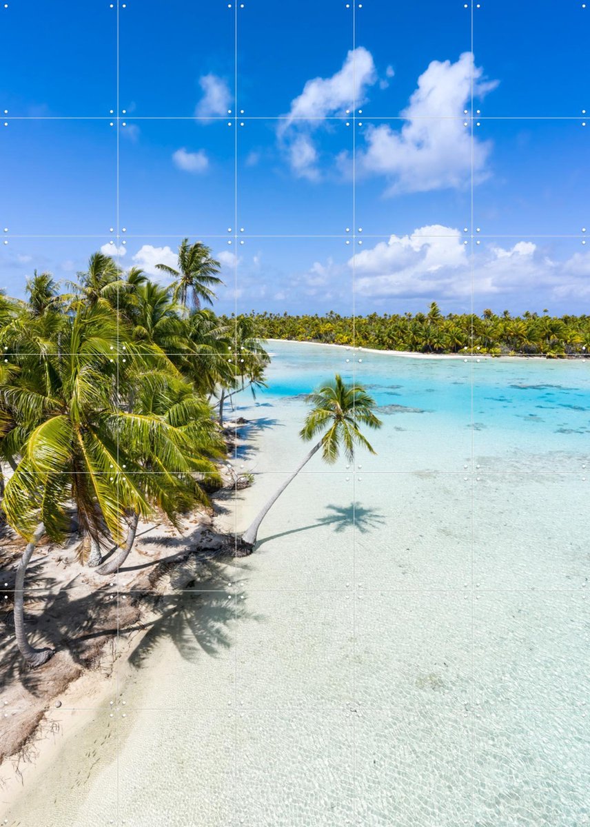 IXXI Blue Lagoon - French Polynesia, Jan Becke - 100 x 140 cm - Gratis ophangtool - Grote wanddecoratie en posters - Fotografie, Kleurrijk