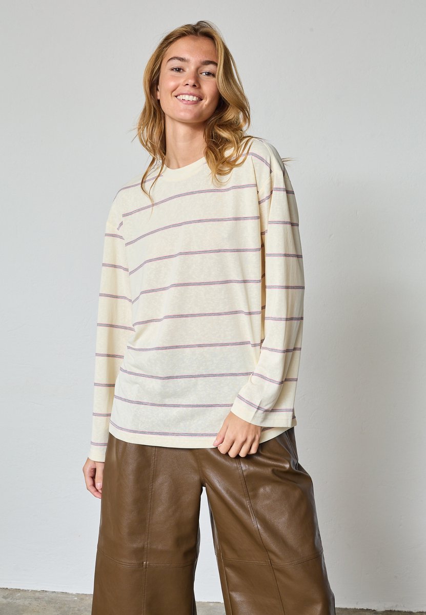 SISTERS POINT Esther-ls - Dames T-shirt - Cream - Maat XS