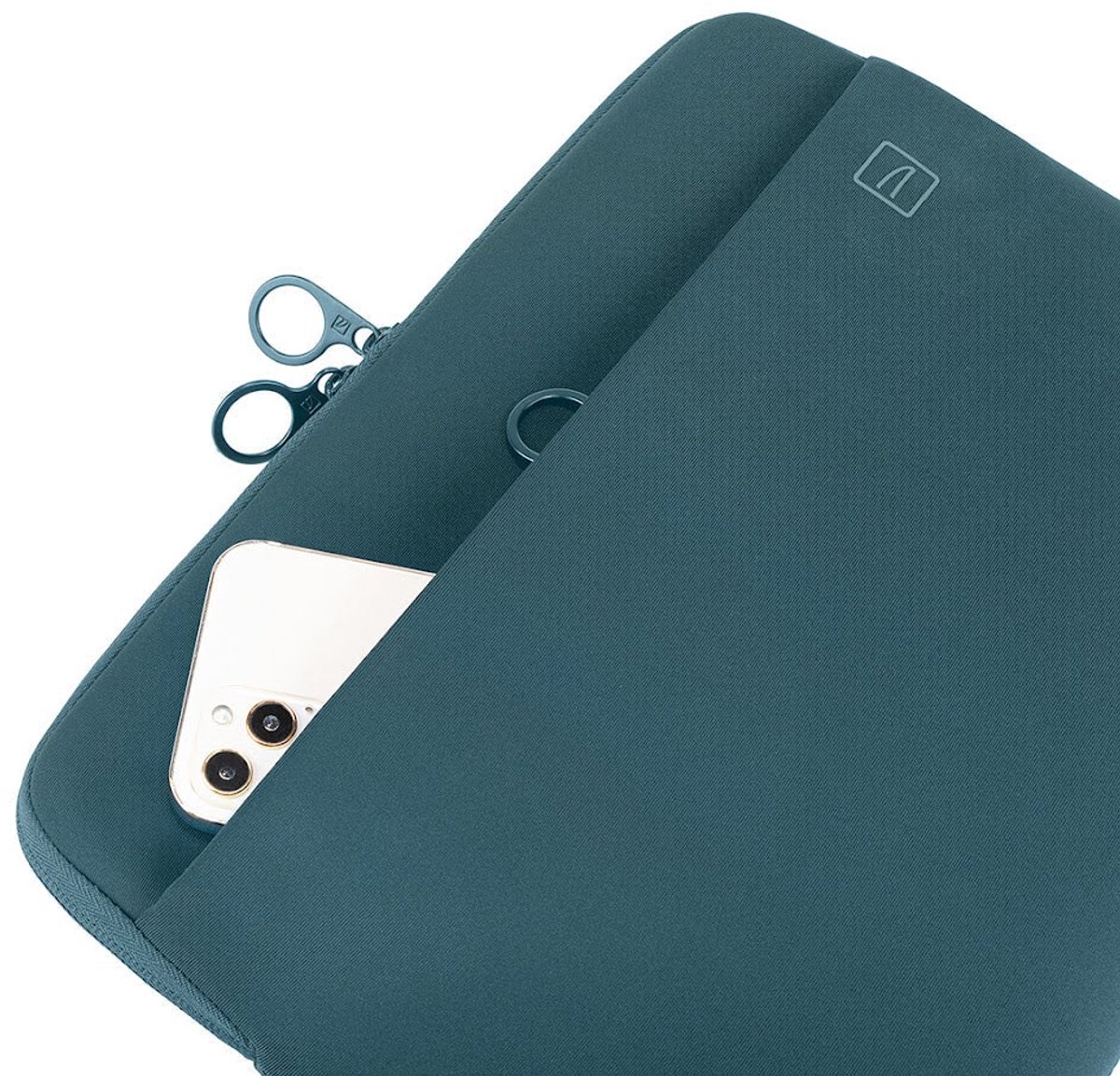 Tucano Top Sleeve MacBook Pro/Air/Neo 13 - 4mm Dik Neopreen Constructie - Voorvak voor Accessoires - Anti - Slip Systeem - Blauw — afbeelding 2