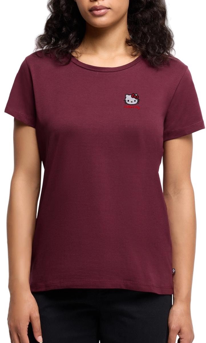 Hello Kitty Geborduurd Portret Premium T Shirt Dames