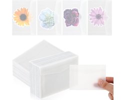 Pack of 50 Transparante Enveloppen - 100 x 70 mm - Voor Foto's Stempels Lotterij Postkaarten Badges Postkaarten Opslag