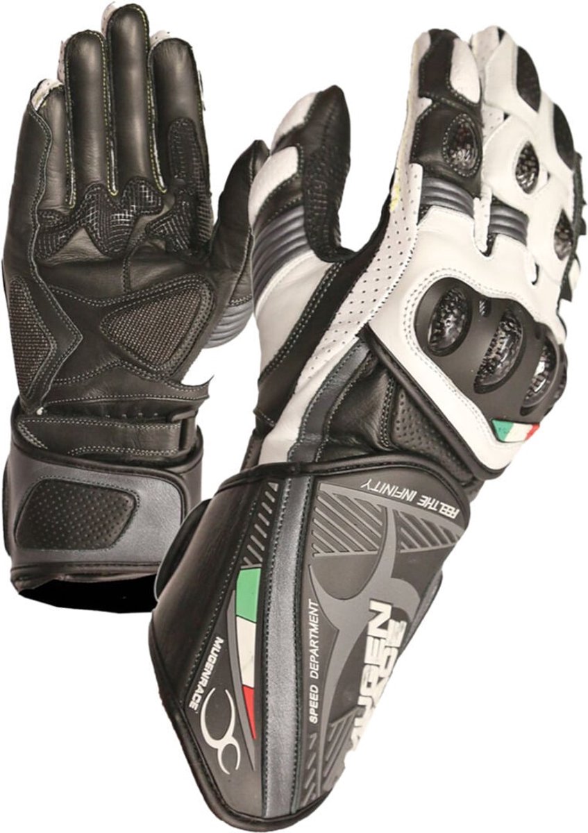 MUGENRACE Neptun Zwart Witte Handschoenen - Handschoen