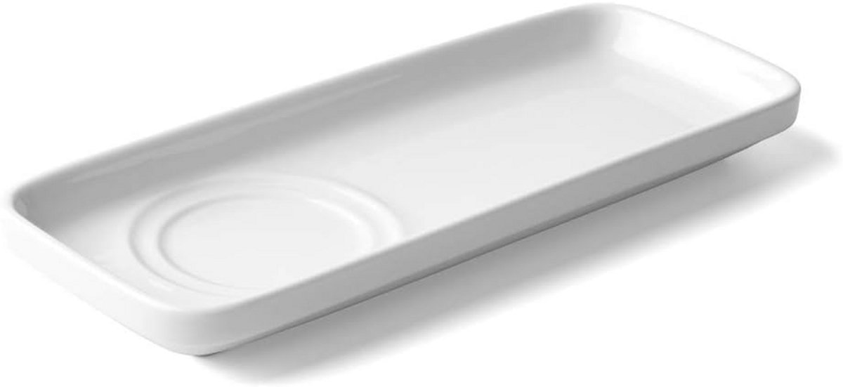 Set van 2 Witte Porseleinen Koffiemokken met Serveerschaal - 0.33L